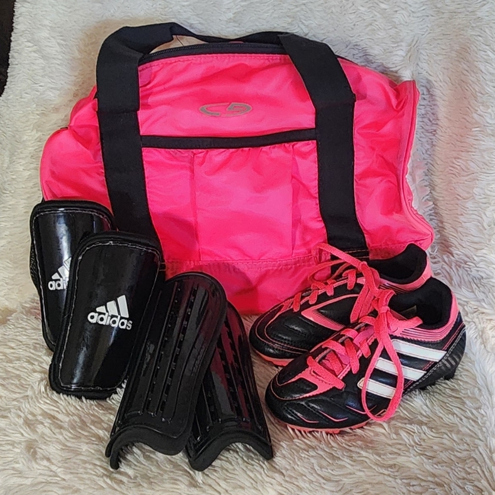 Toddler Adidas Soccer Cleats and Shin Guards
